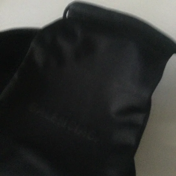 BALENCIAGA EXTRA LARGE BLACK LEATHER SUNGLASSES CASE WITH DRAWSTRING POUCH NEW - Picture 6 of 10